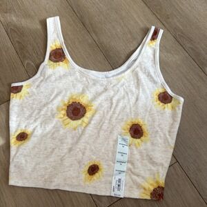 SO Sunflower‎ Terry Crop Juniors Yellow Scoop Neck Tank Size Medium NEW